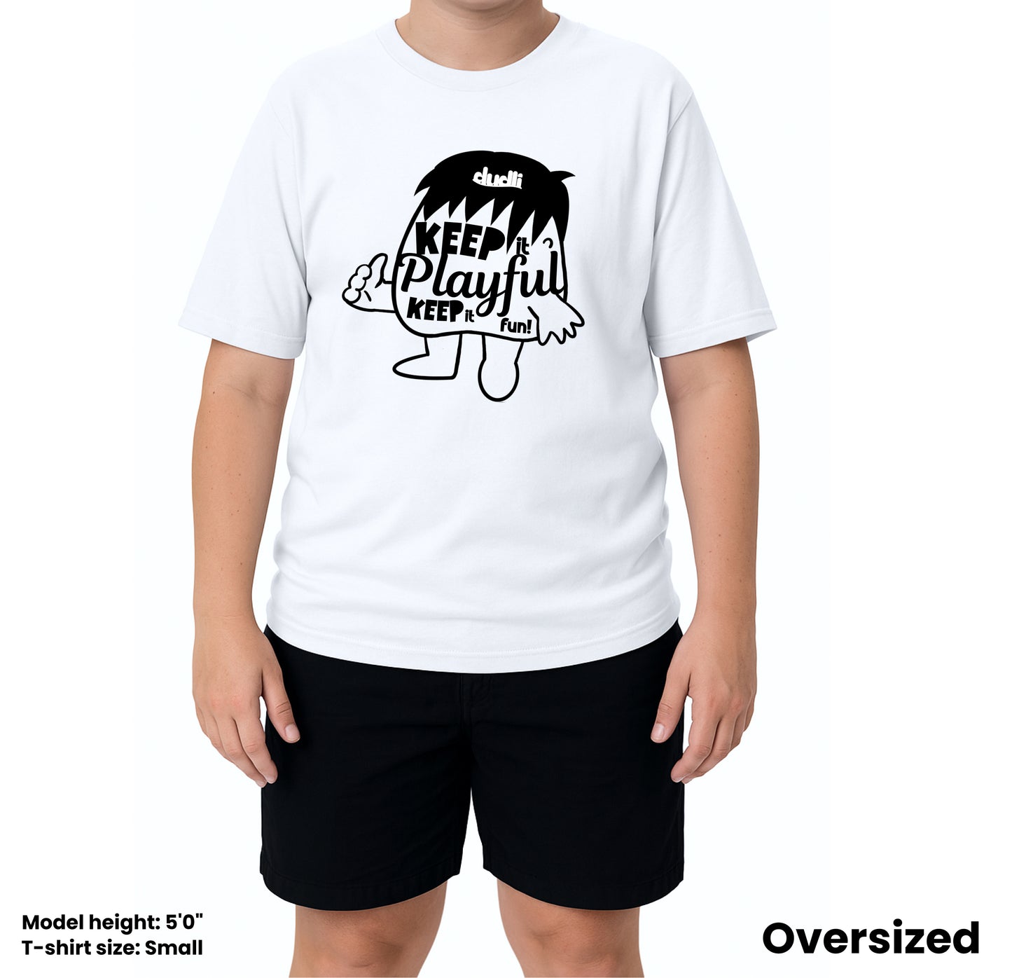 Dudli Graphic Tees - KIPKIF - Overload - White - oversized_fit