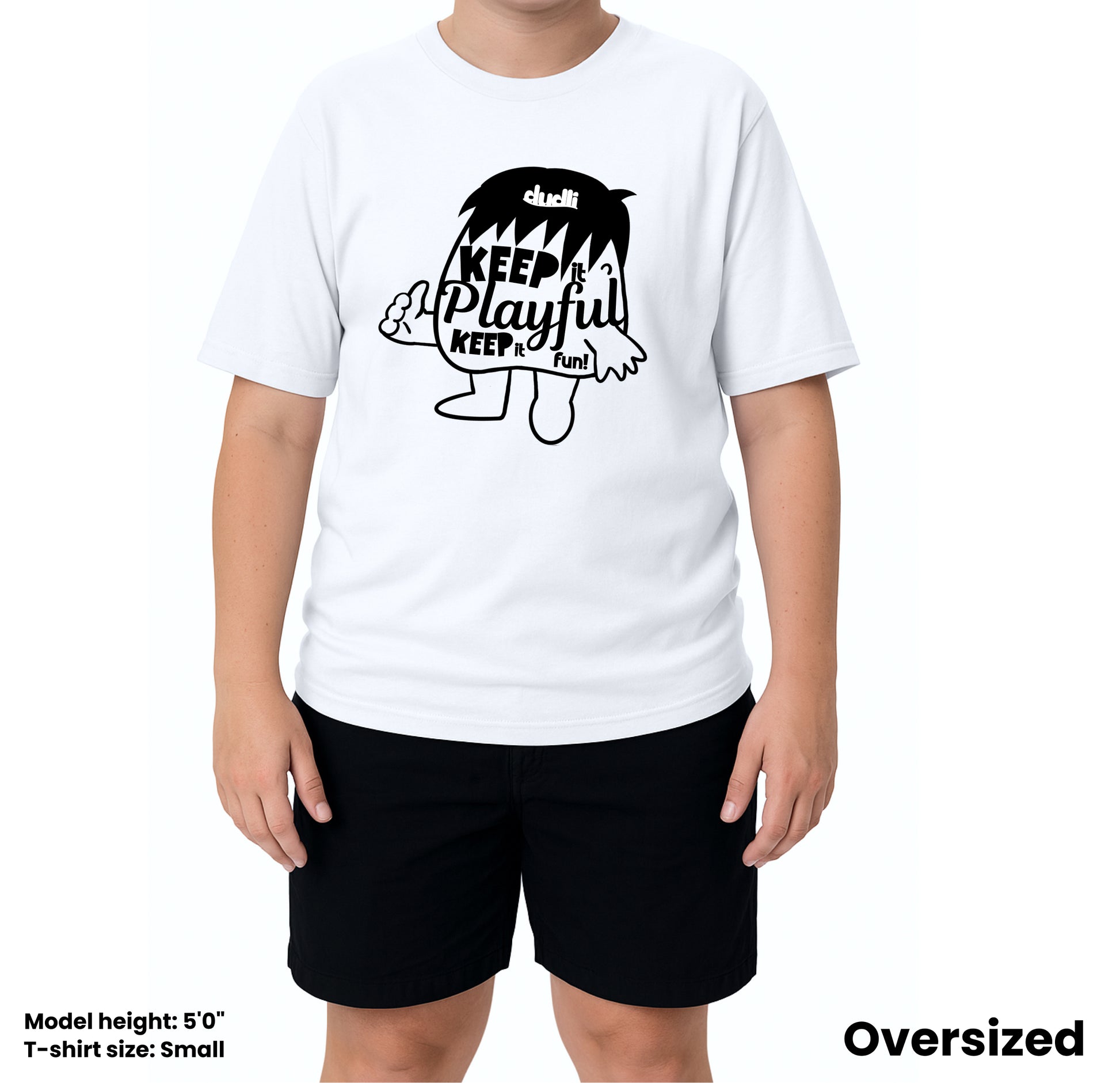 Dudli Graphic Tees - KIPKIF - Overload - White - oversized_fit