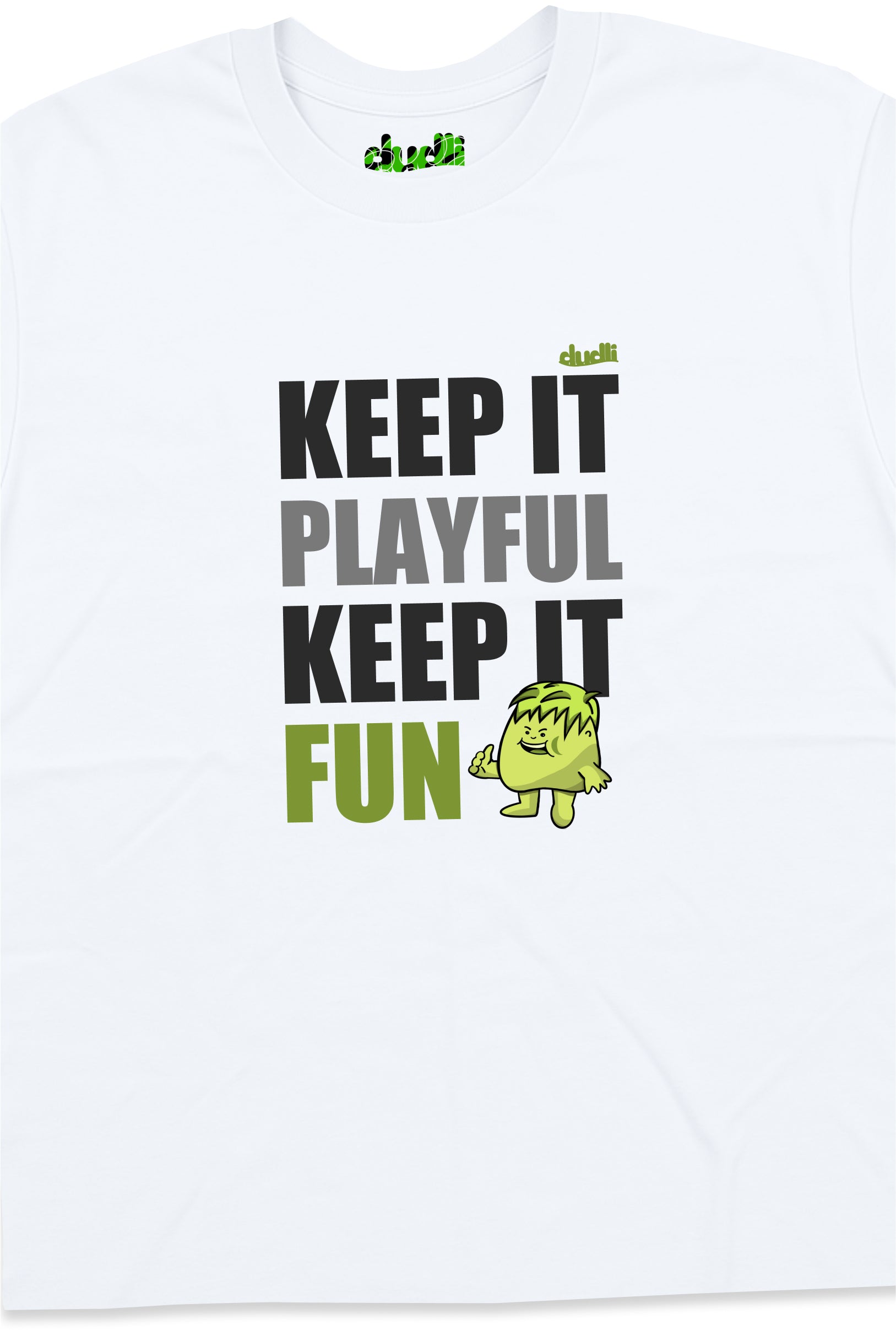 Dudli Playful Graphic Tshirts - KIPKIF - Shadow Lime - product_card