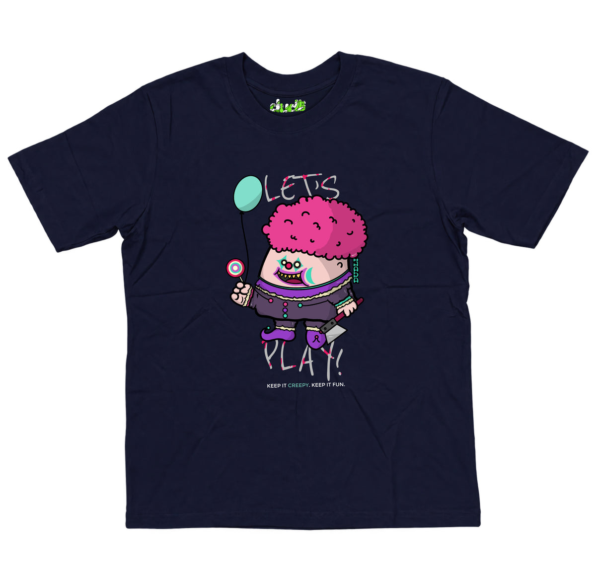 Dudli Graphic Tees Let's Play - Navy - oversized_fit