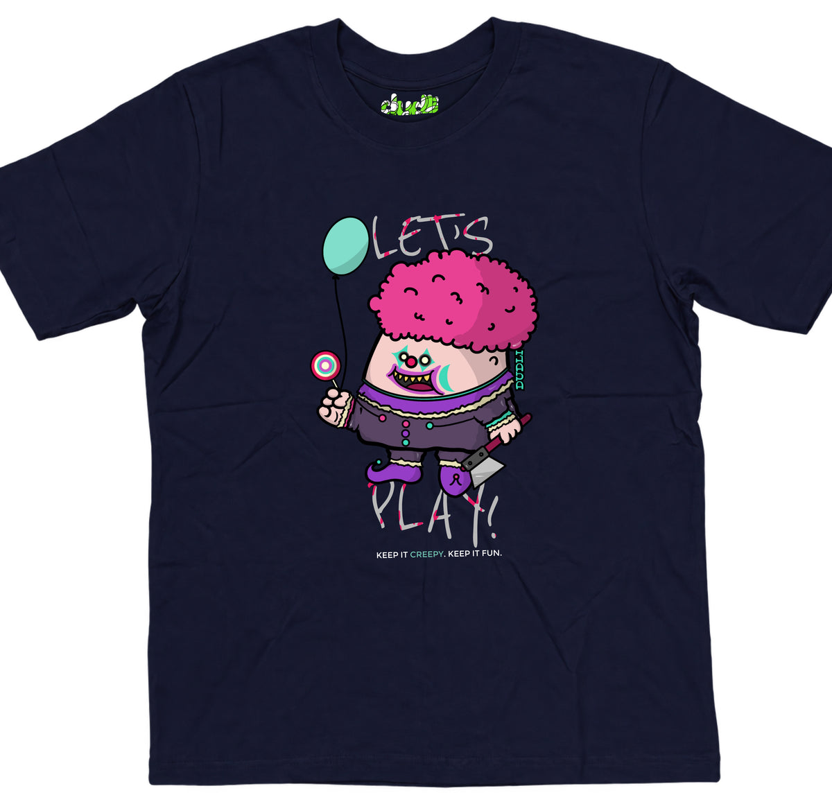 Dudli Graphic Tees Let's Play - Navy - oversized_fit