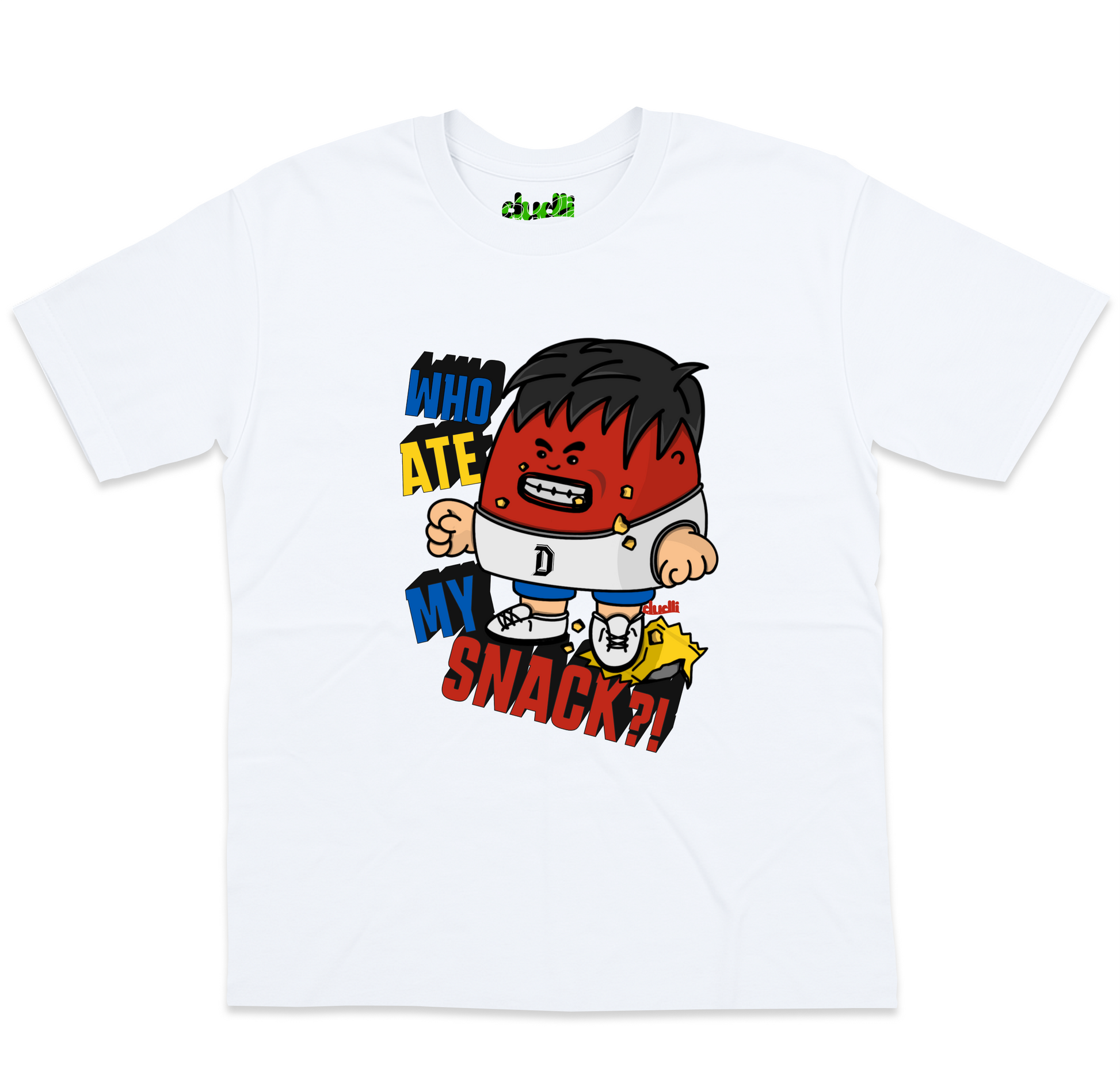 Dudli Graphic Tees - Who Ate It (MAD Dot) - White - oversized_fit