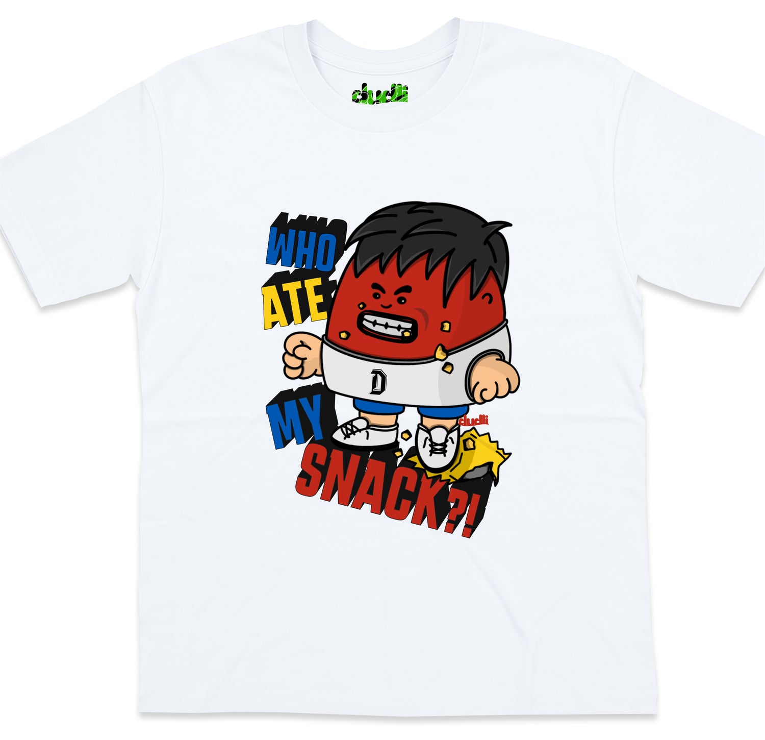Dudli Graphic Tees - Who Ate It (MAD Dot) - White - oversized_fit