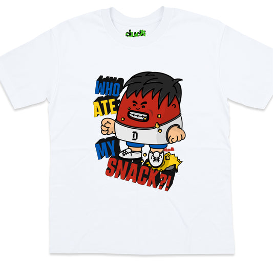Dudli Graphic Tees - Who Ate It (MAD Dot) - White - oversized_fit
