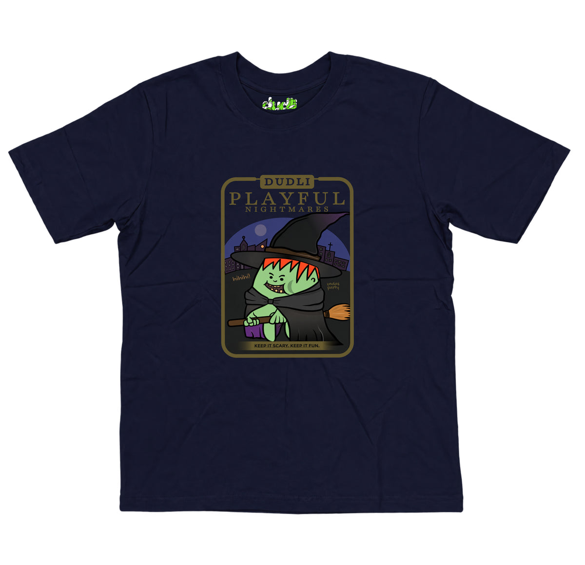 Dudli Graphic Tees Playful Nightmares - Navy - oversized_fit