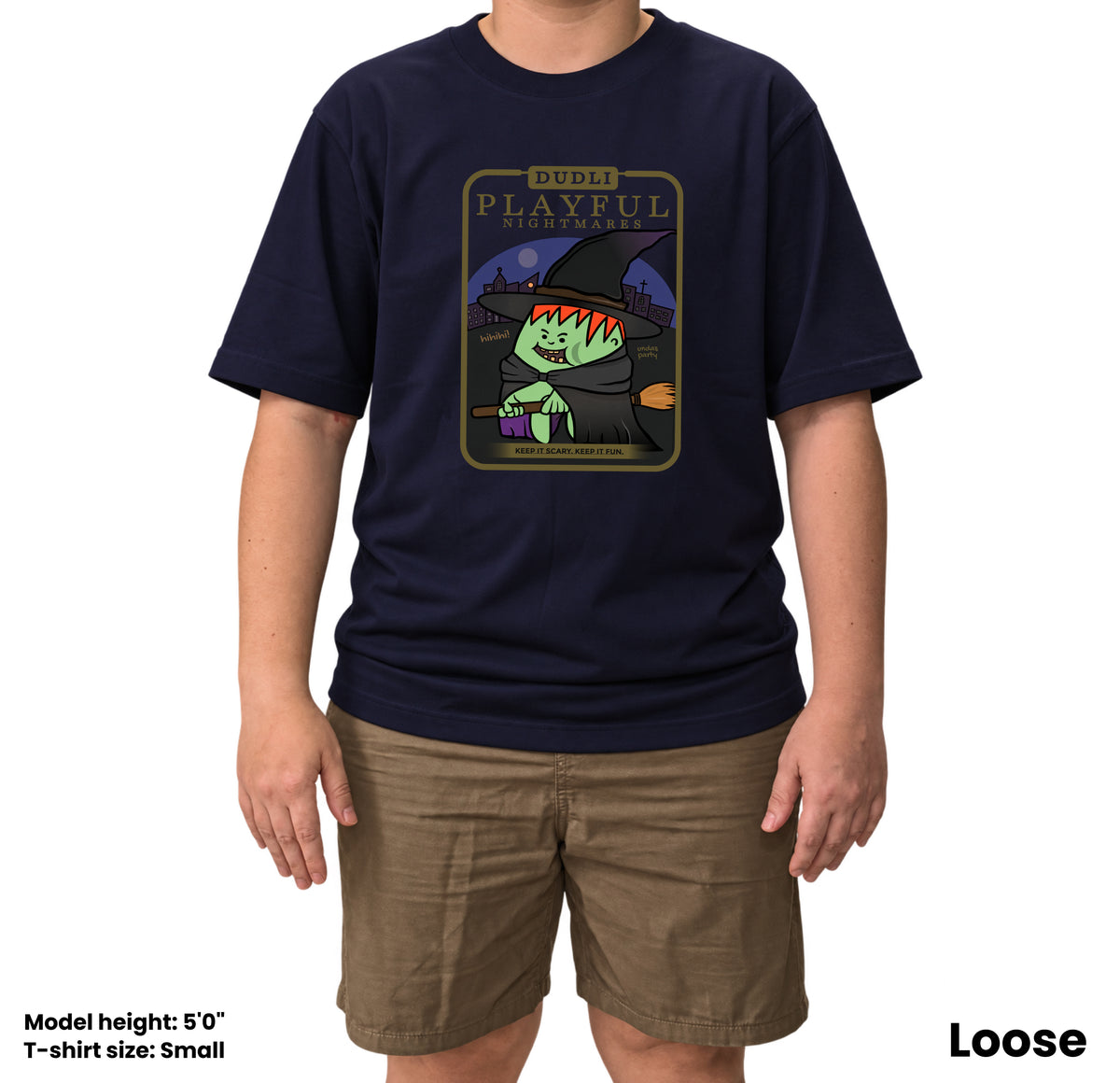 Dudli Graphic Tees Playful Nightmares - Navy - oversized_fit