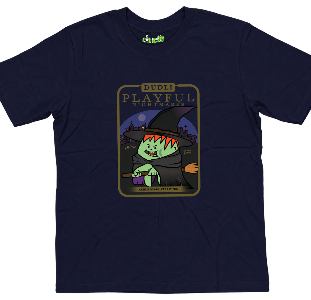Dudli Graphic Tees Playful Nightmares - Navy - oversized_fit
