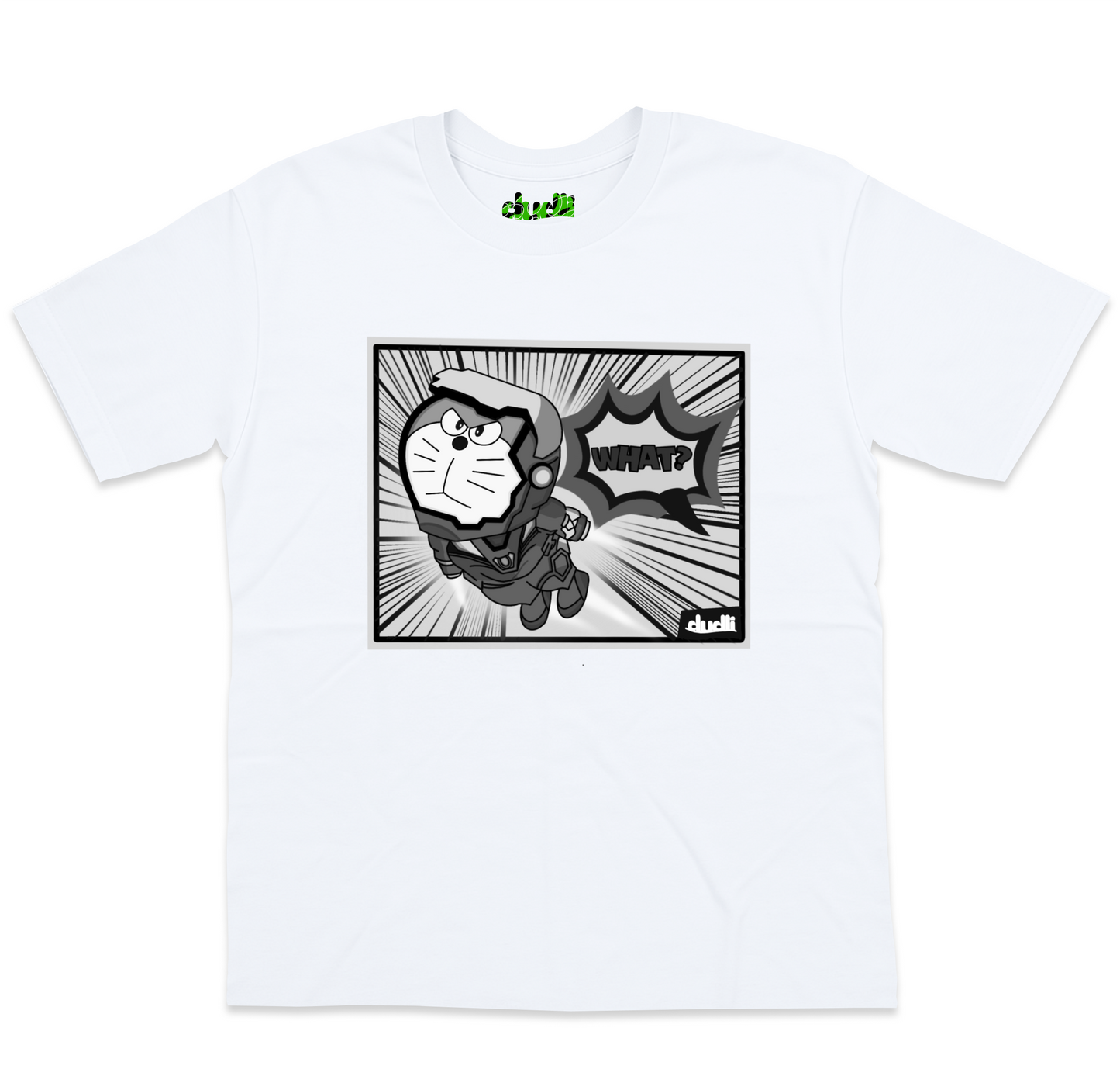 Dudli Graphic Tees - What? (Reimagined) - Classic Panel - oversized_fit