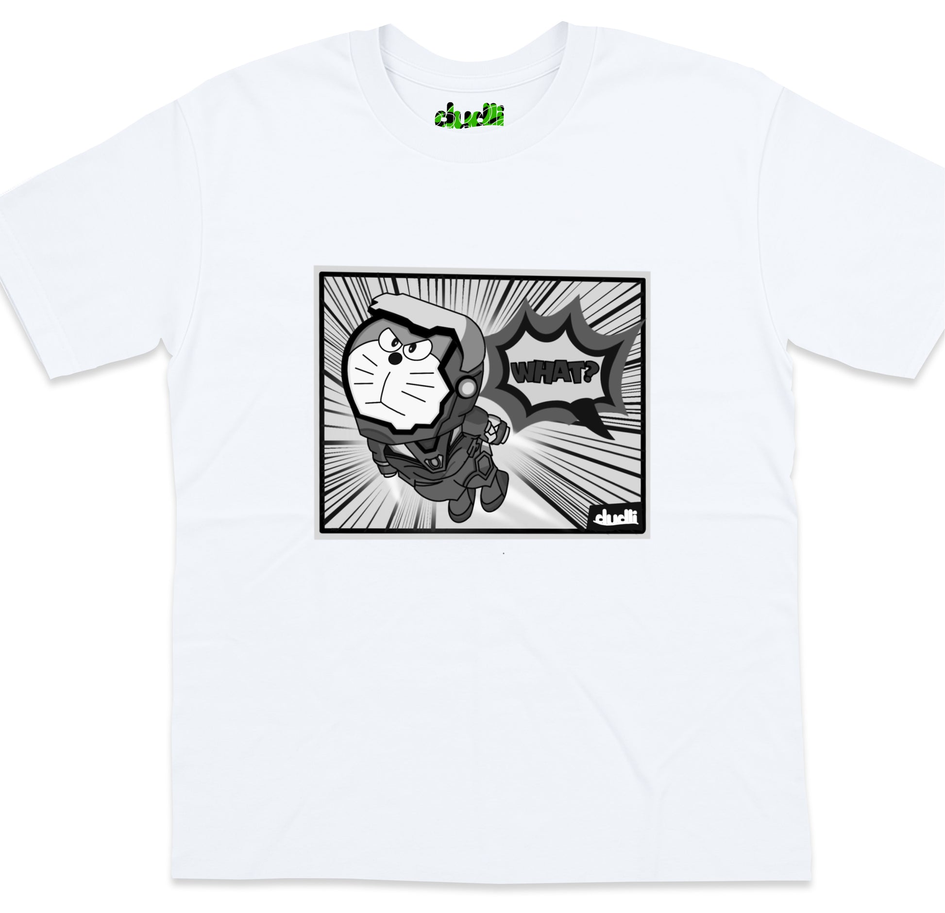 Dudli Graphic Tees - What? (Reimagined) - Classic Panel - oversized_fit