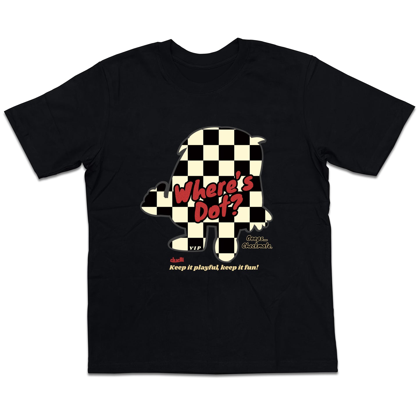 Dudli Graphic Tees - Where's Dot - Checkered - oversized_fit