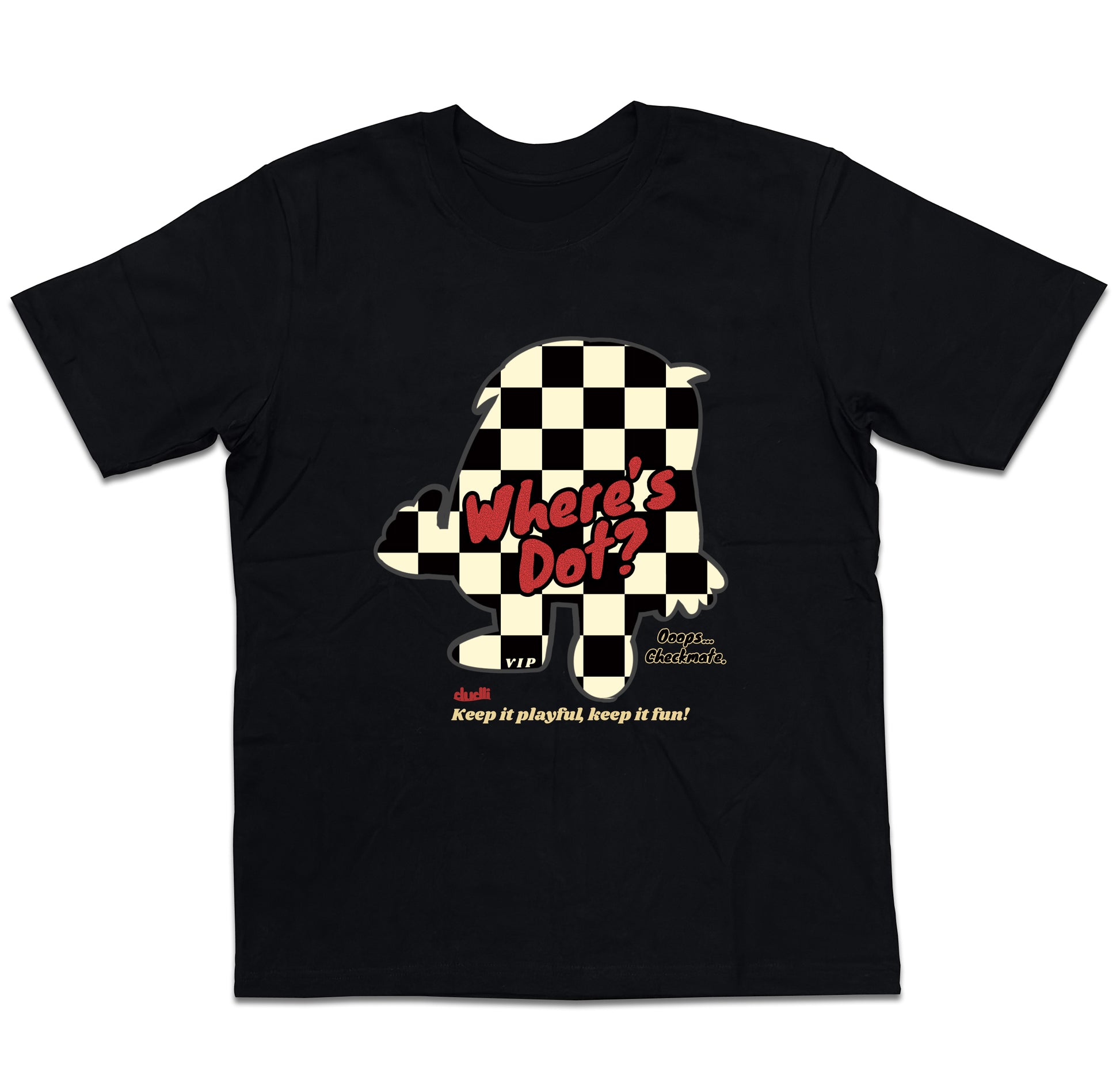 Dudli Graphic Tees - Where's Dot - Checkered - oversized_fit