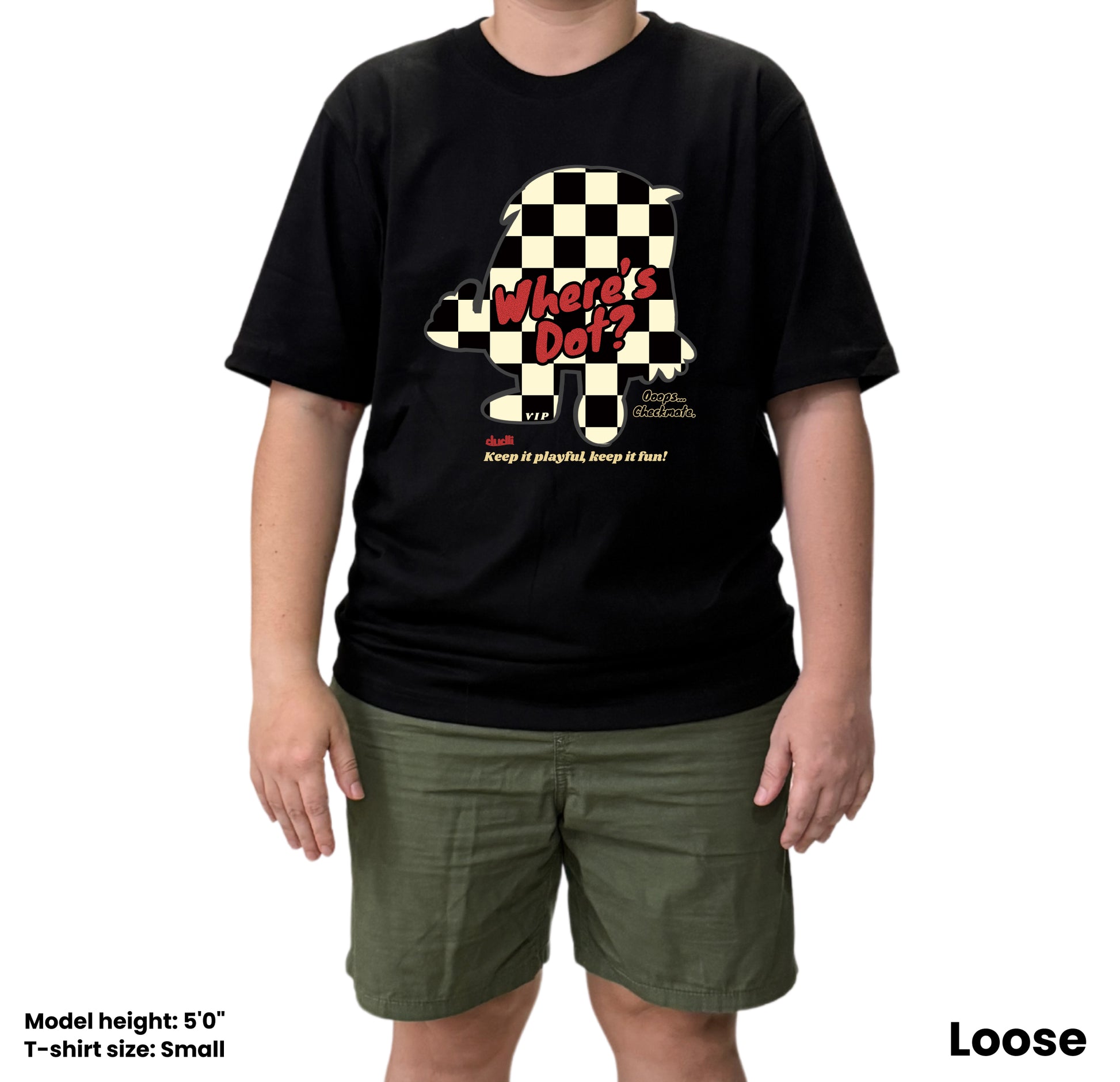 Dudli Graphic Tees - Where's Dot - Checkered - oversized_fit