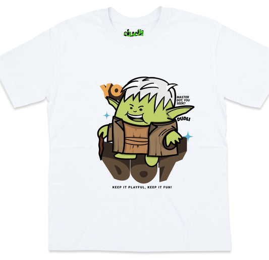 Dudli Graphic Tees YoDot - White - oversized_fit