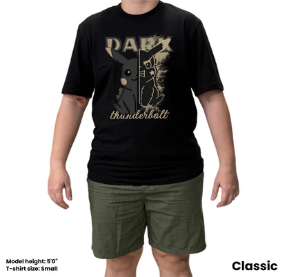 Dudli Playful Graphic Tshirts - Dark - Dark Thunderbolt - Shadow - model front - regular_fit