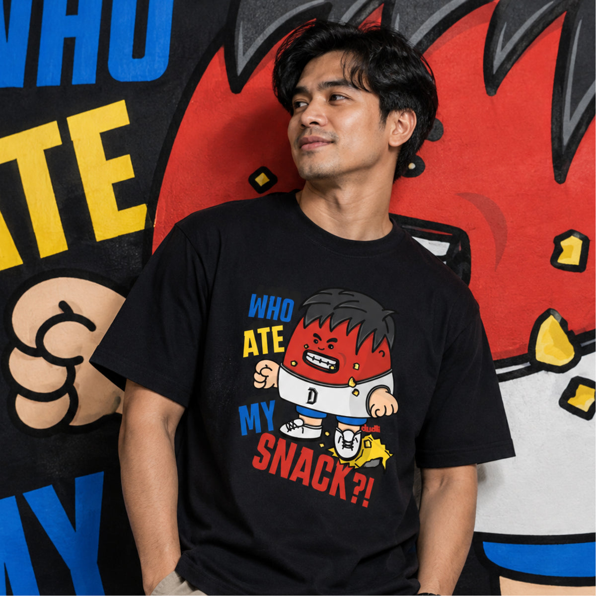 Dudli Graphic Tees - Who Ate It? (MAD Dot) - regular_fit oversized_fit
