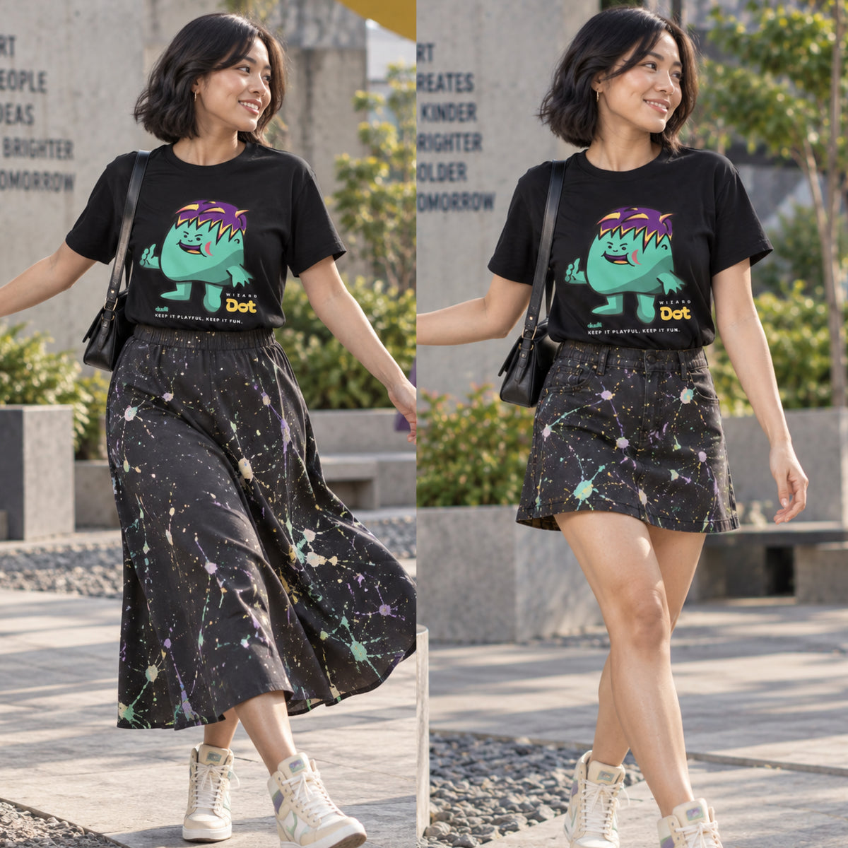 Dudli Playful Graphic Tshirts - Dot Lab Wizard Dot - Black - regular_fit oversized_fit
