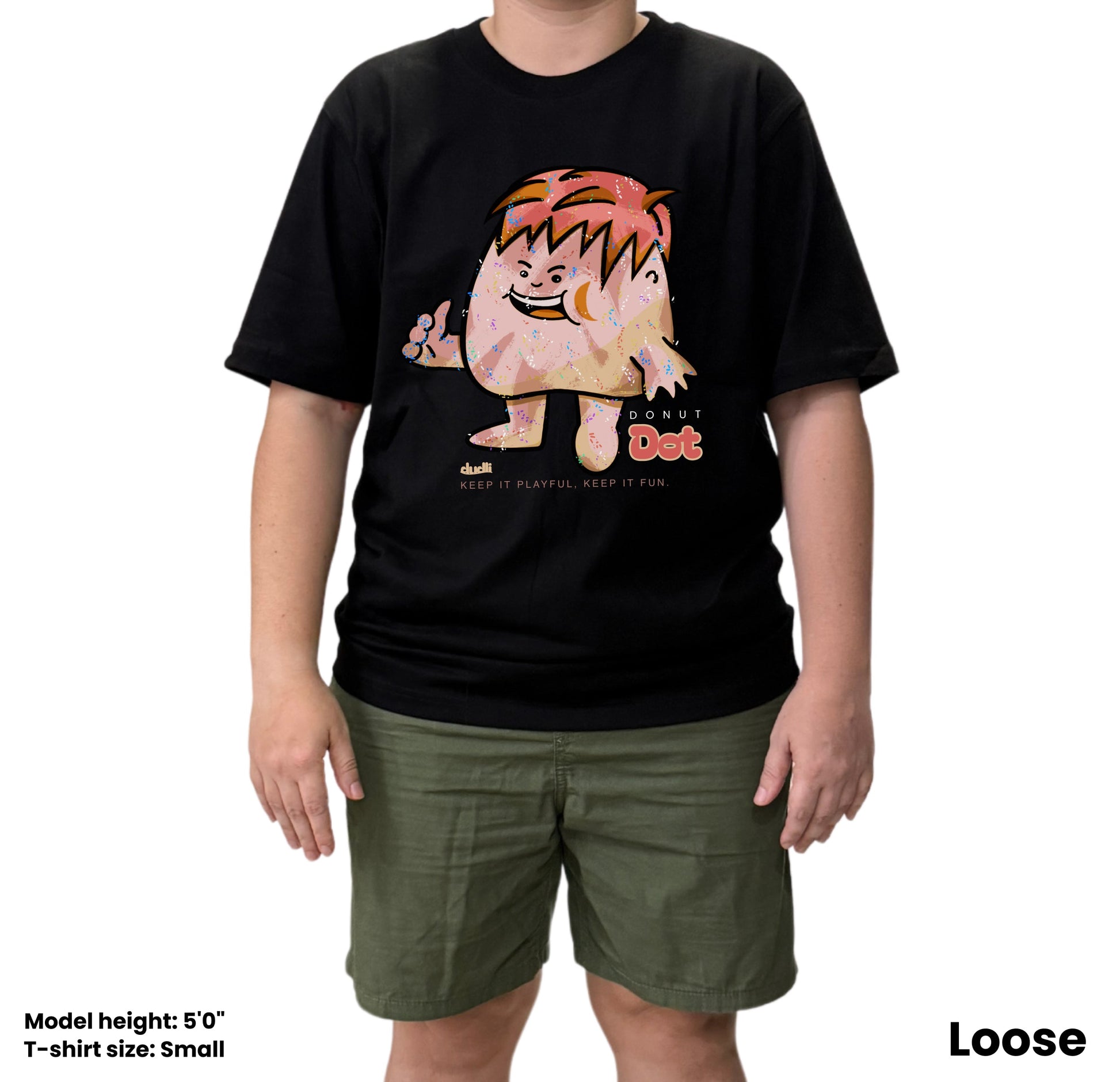 Dudli Playful Graphic Tshirts - Dot Lab - Donut Dot - oversized_fit