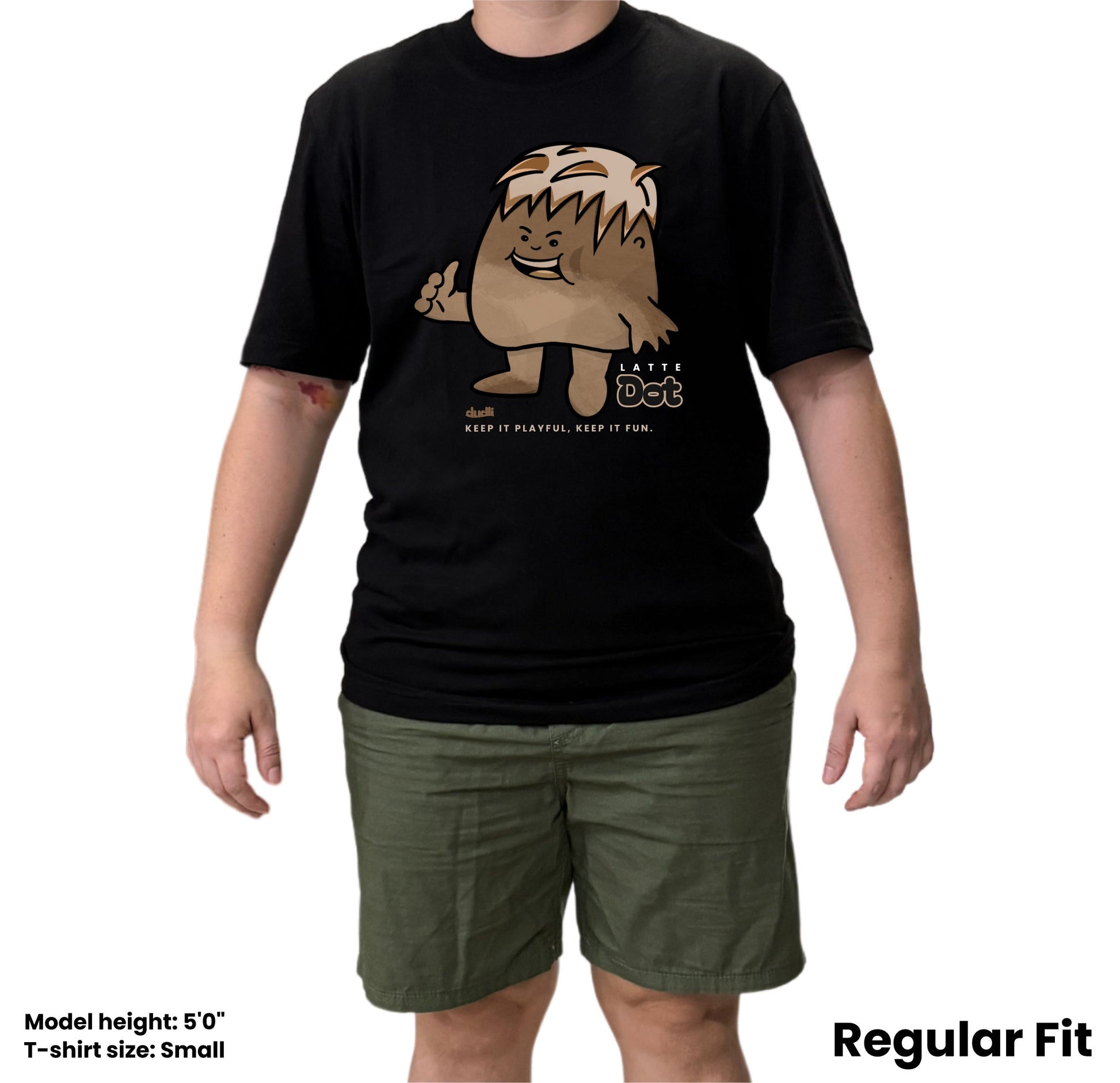 Dudli Playful Graphic Tshirts - Dot Lab Latte Dot - regular_fit