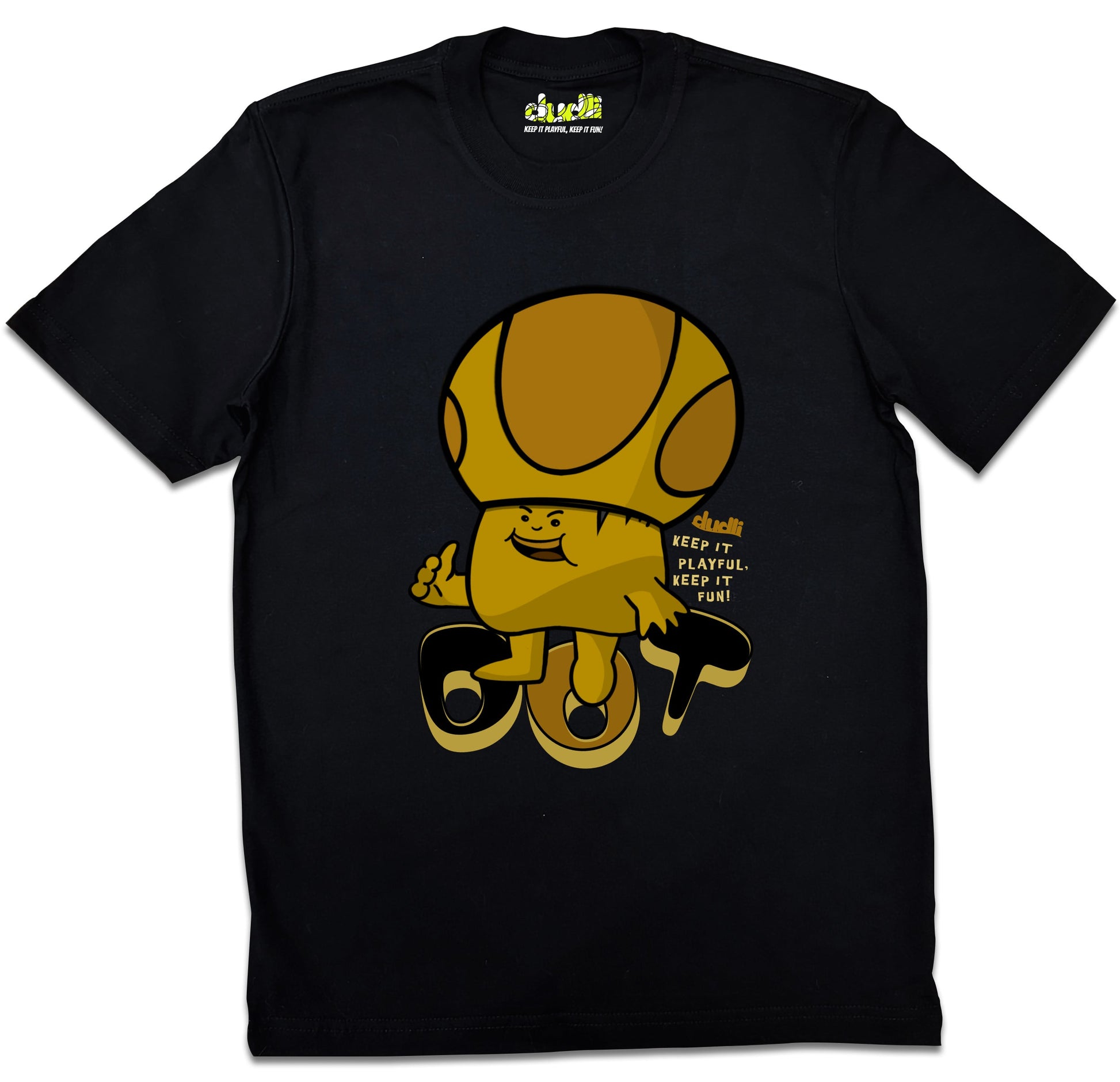 Dudli Playful Graphic Tshirts - Dot Lab Mush Dot - Boost | Black - regular_fit