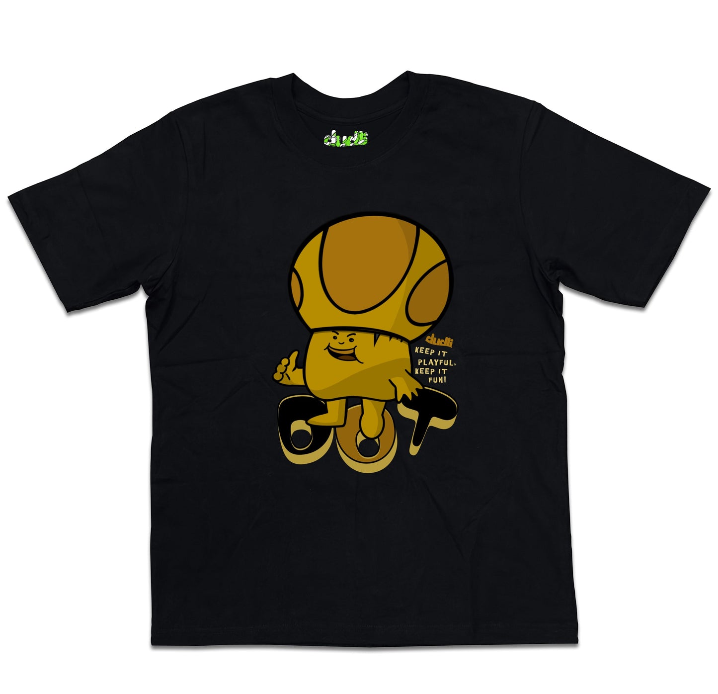 Dudli Playful Graphic Tshirts - Dot Lab Mush Dot - Boost | Black - oversized_fit