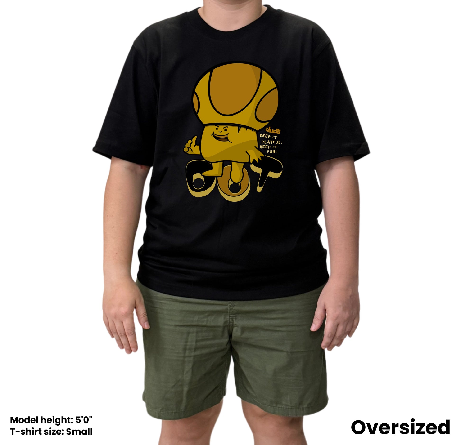 Dudli Playful Graphic Tshirts - Dot Lab Mush Dot - Boost | Black - oversized_fit