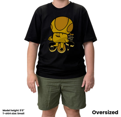 Dudli Playful Graphic Tshirts - Dot Lab Mush Dot - Boost | Black - oversized_fit