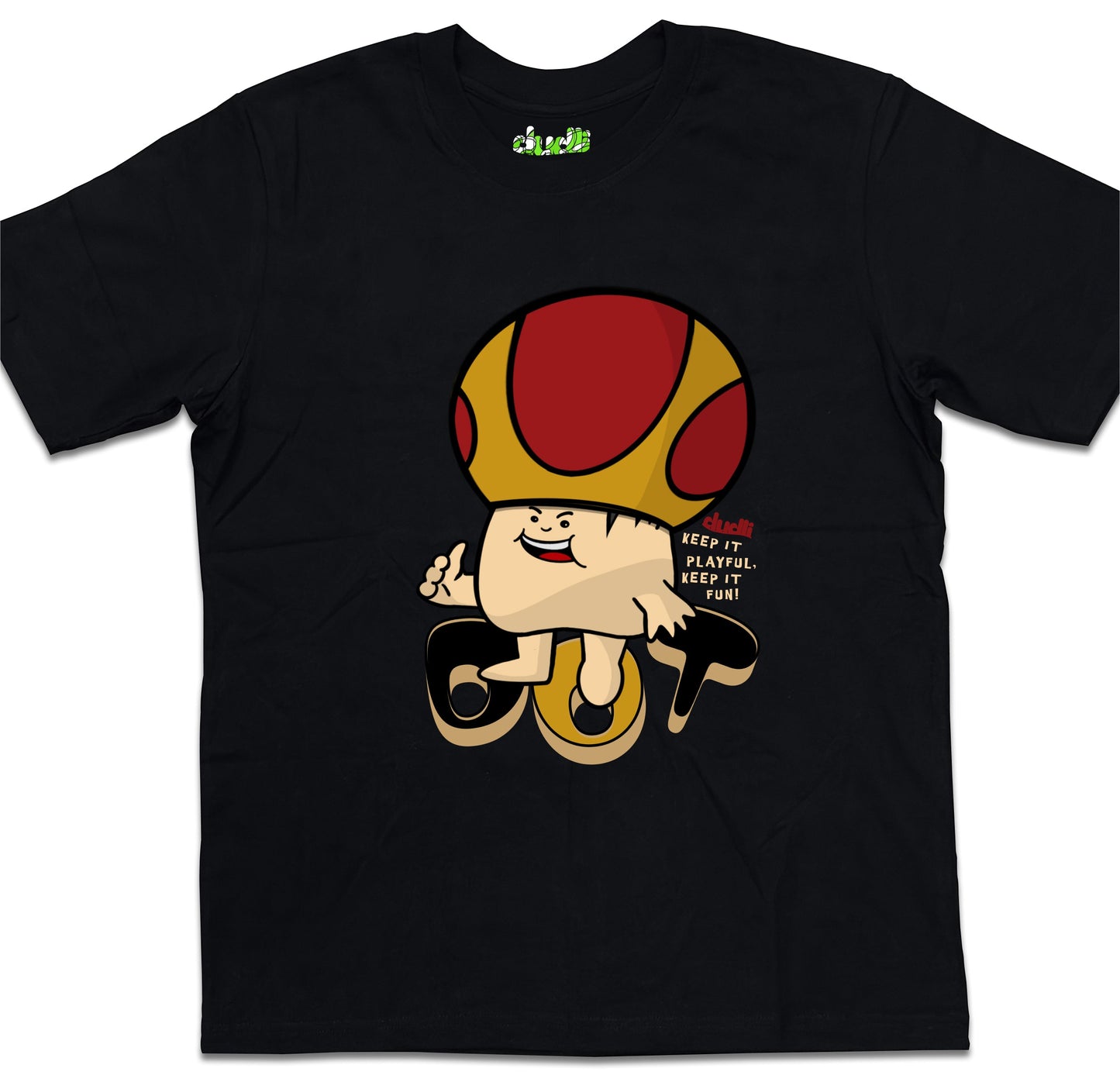 Dudli Playful Graphic Tshirts - Dot Lab Mush Dot - Jump | Black - oversized_fit