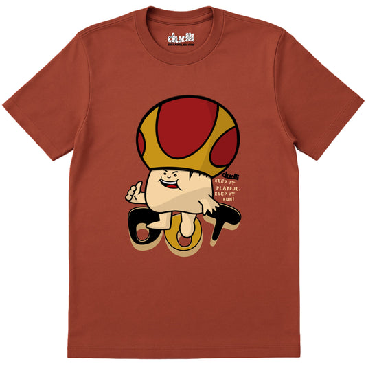 Dudli Playful Graphic Tshirts - Dot Lab Mush Dot - Jump | Brick - regular_fit