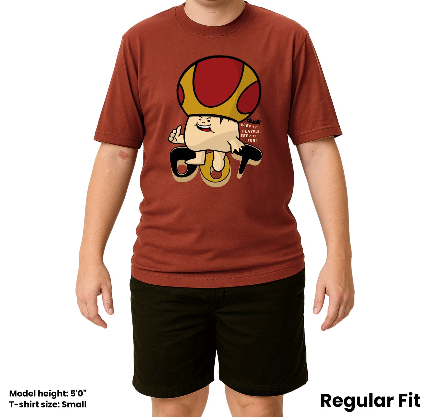 Dudli Playful Graphic Tshirts - Dot Lab Mush Dot - Jump | Brick - regular_fit