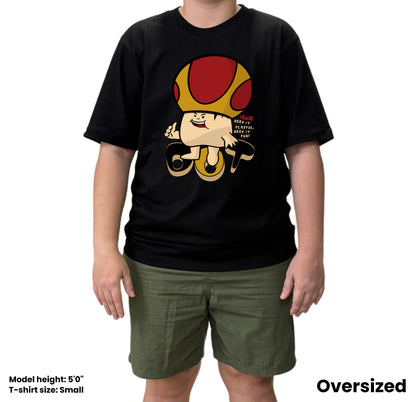 Dudli Playful Graphic Tshirts - Dot Lab Mush Dot - Jump | Black - oversized_fit