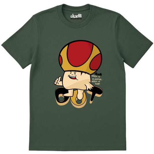 Dudli Playful Graphic Tshirts - Dot Lab Mush Dot - Jump | Moss - regular_fit