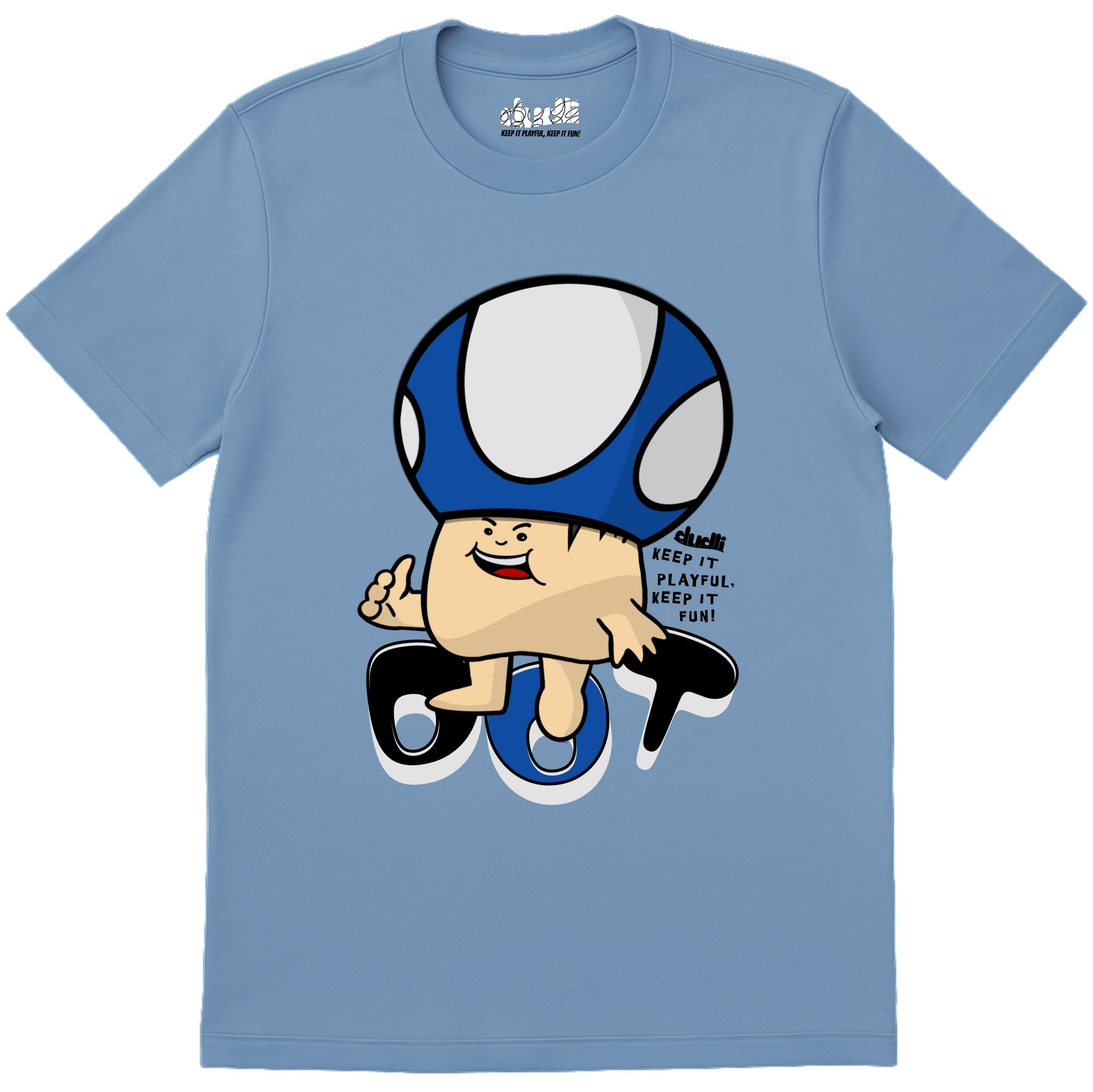Dudli Playful Graphic Tshirts - Dot Lab Mush Dot - Load | Sky - regular_fit