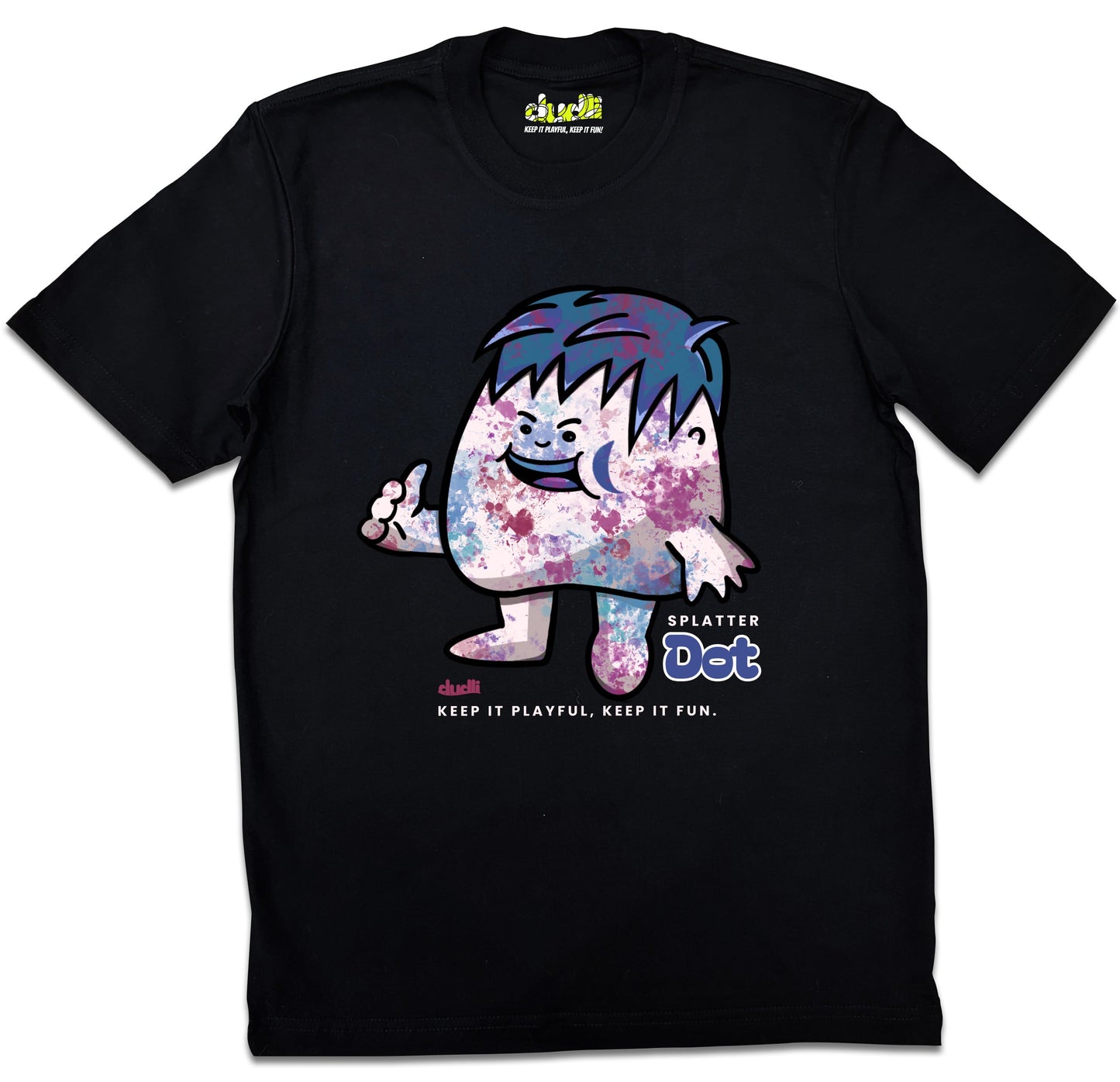 Dudli Playful Graphic Tshirts - Dot Lab Splatter Dot - Black - regular_fit