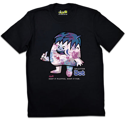 Dudli Playful Graphic Tshirts - Dot Lab Splatter Dot - Black - regular_fit