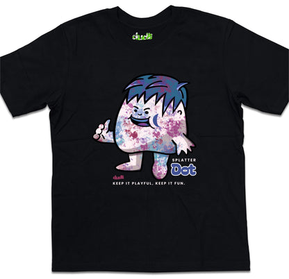 Dudli Playful Graphic Tshirts - Dot Lab Splatter Dot - Black - oversized_fit