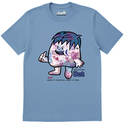 Dudli Playful Graphic Tshirts - Dot Lab Splatter Dot - Sky - regular_fit