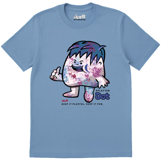 Dudli Playful Graphic Tshirts - Dot Lab Splatter Dot - Sky - regular_fit