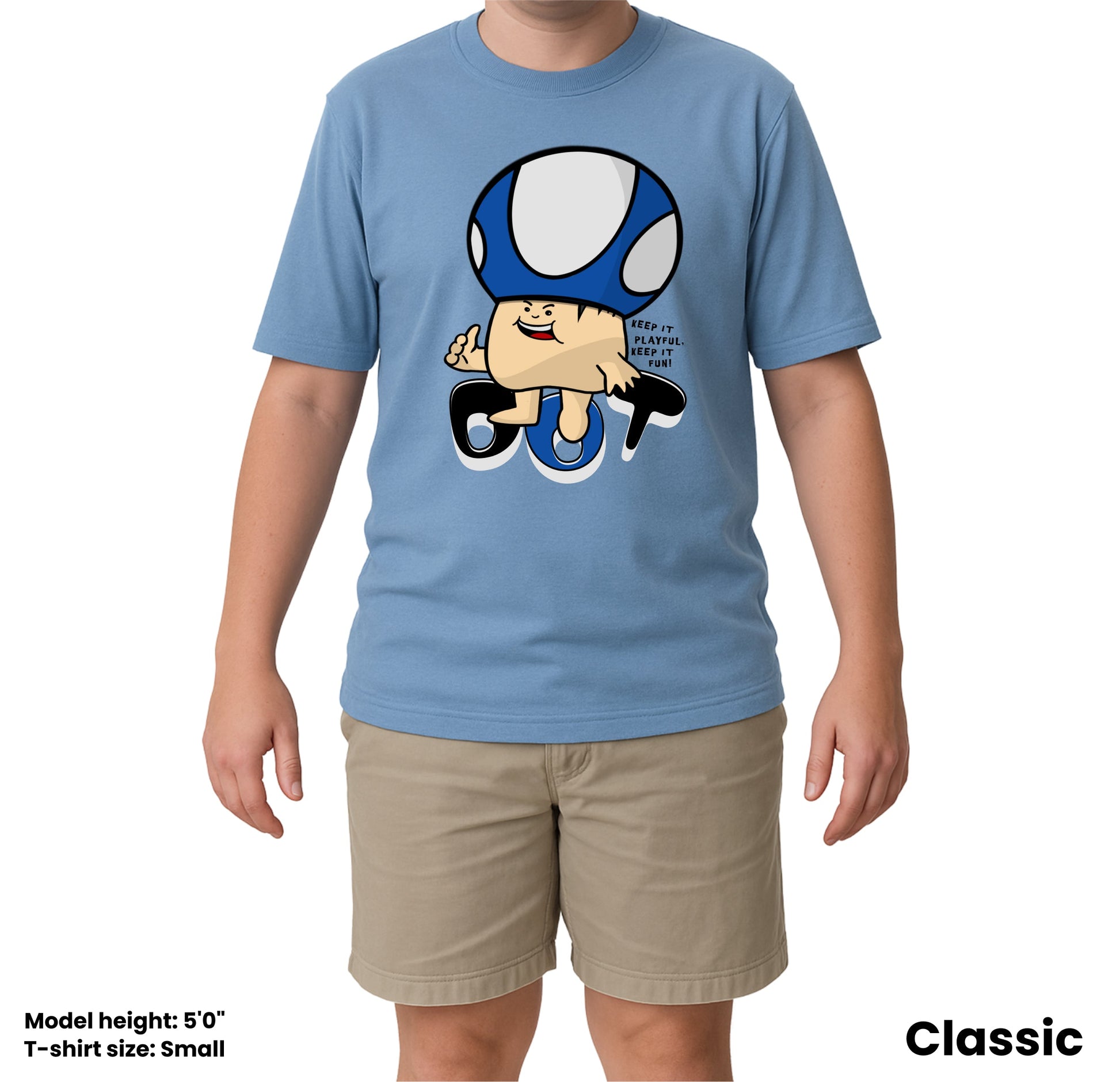 Dudli Playful Graphic Tshirts - Dot Lab Mush Dot - Load | Sky - regular_fit