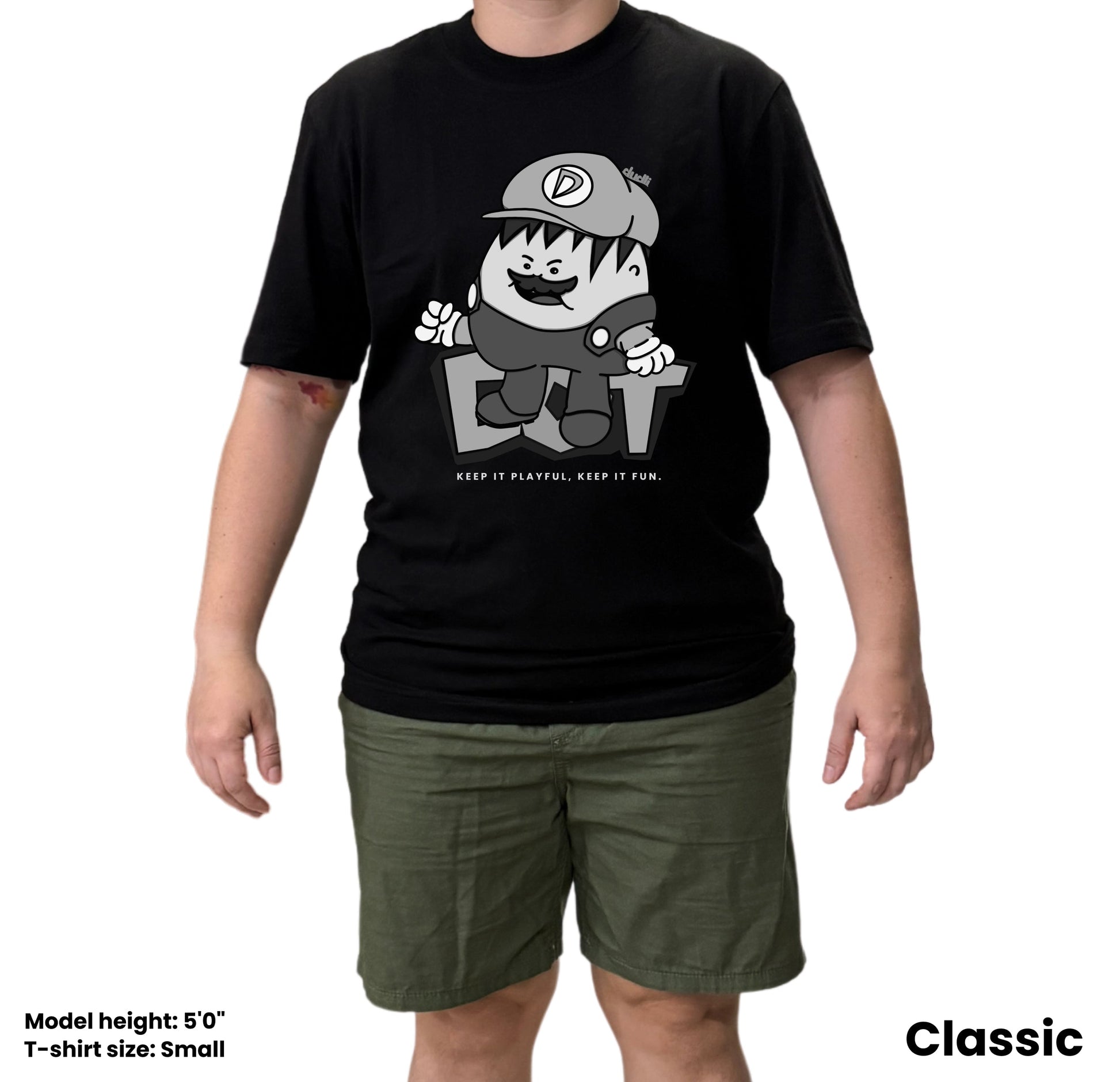 Dudli Playful Graphic Tshirts - Super Dot - Snow Screen | Black - regular_fit