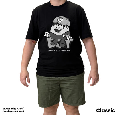 Dudli Playful Graphic Tshirts - Super Dot - Snow Screen | Black - regular_fit