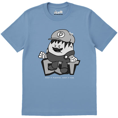 Dudli Playful Graphic Tshirts - Super Dot - Snow Screen | Sky - regular_fit