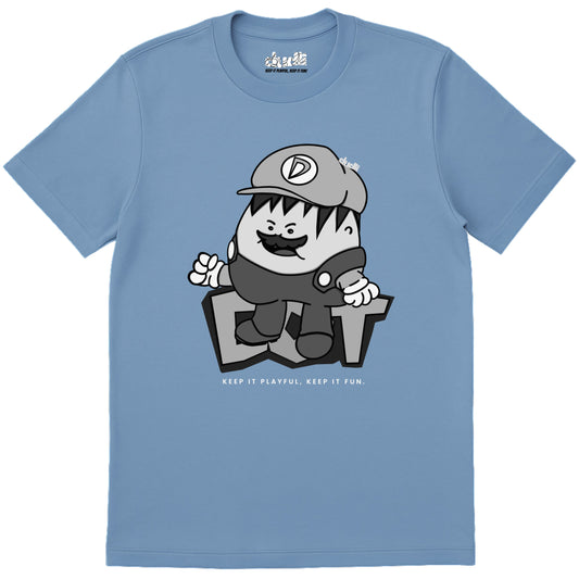 Dudli Playful Graphic Tshirts - Super Dot - Snow Screen | Sky - regular_fit