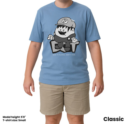 Dudli Playful Graphic Tshirts - Super Dot - Snow Screen | Sky - regular_fit