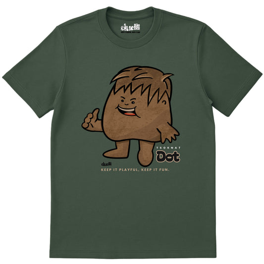 Dudli Playful Graphic Tshirts - Dot Lab Tsoknat Dot - Moss - regular_fit
