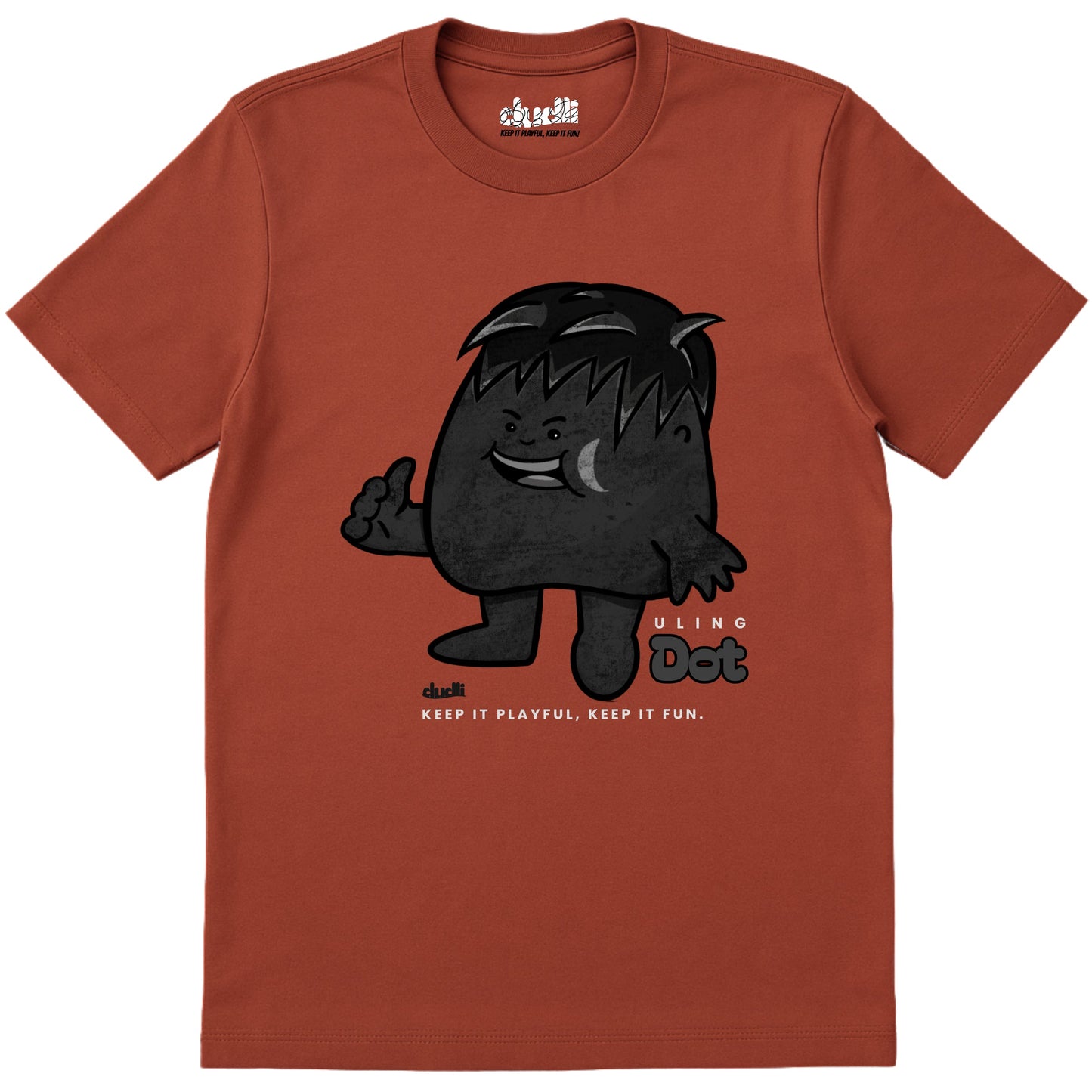 Dudli Playful Graphic Tshirts - Dot Lab Uling Dot - Brick - regular_fit
