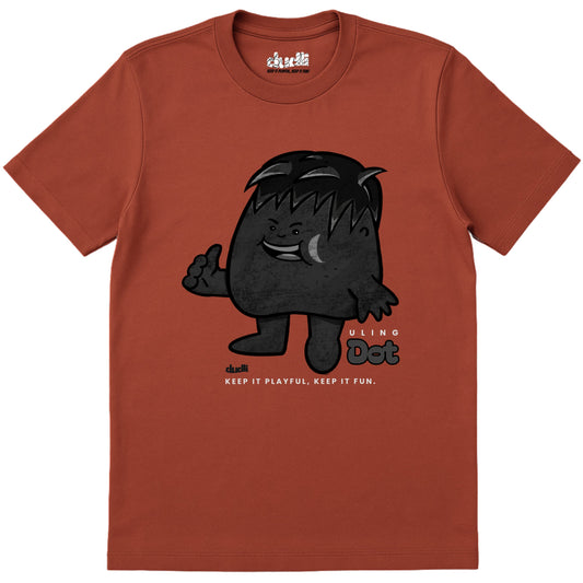 Dudli Playful Graphic Tshirts - Dot Lab Uling Dot - Brick - regular_fit