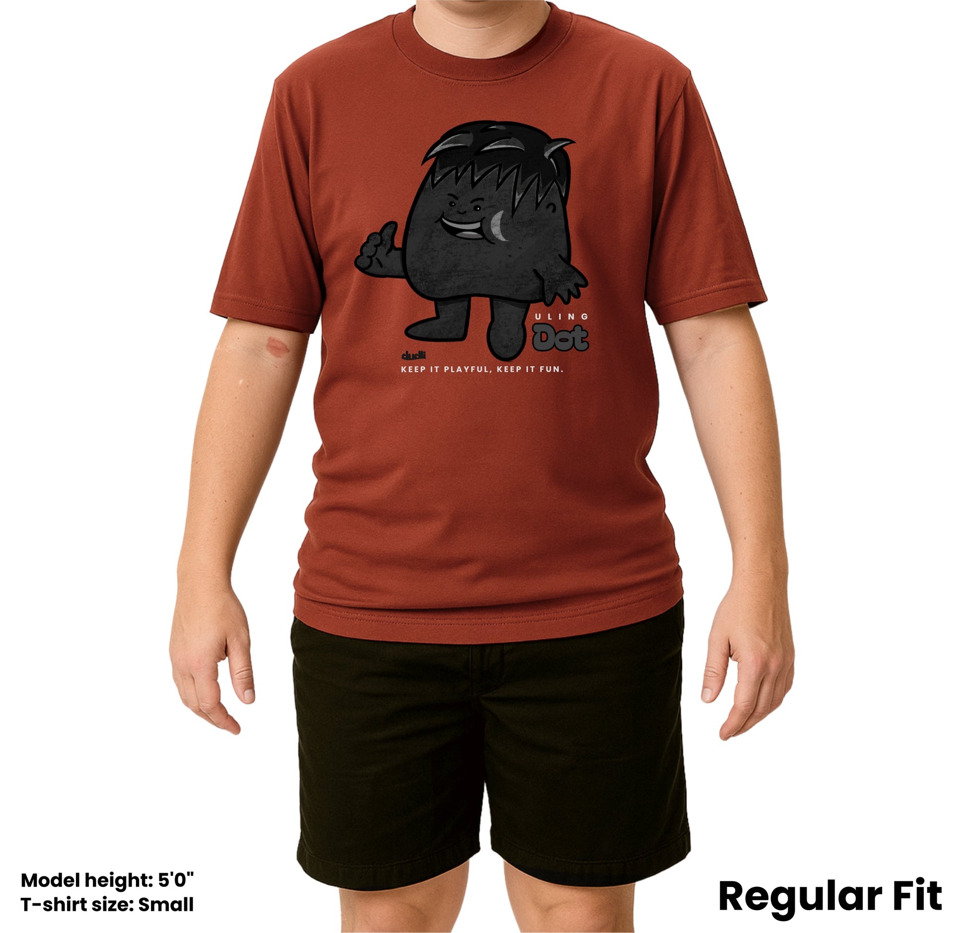 Dudli Playful Graphic Tshirts - Dot Lab Uling Dot - Brick - regular_fit