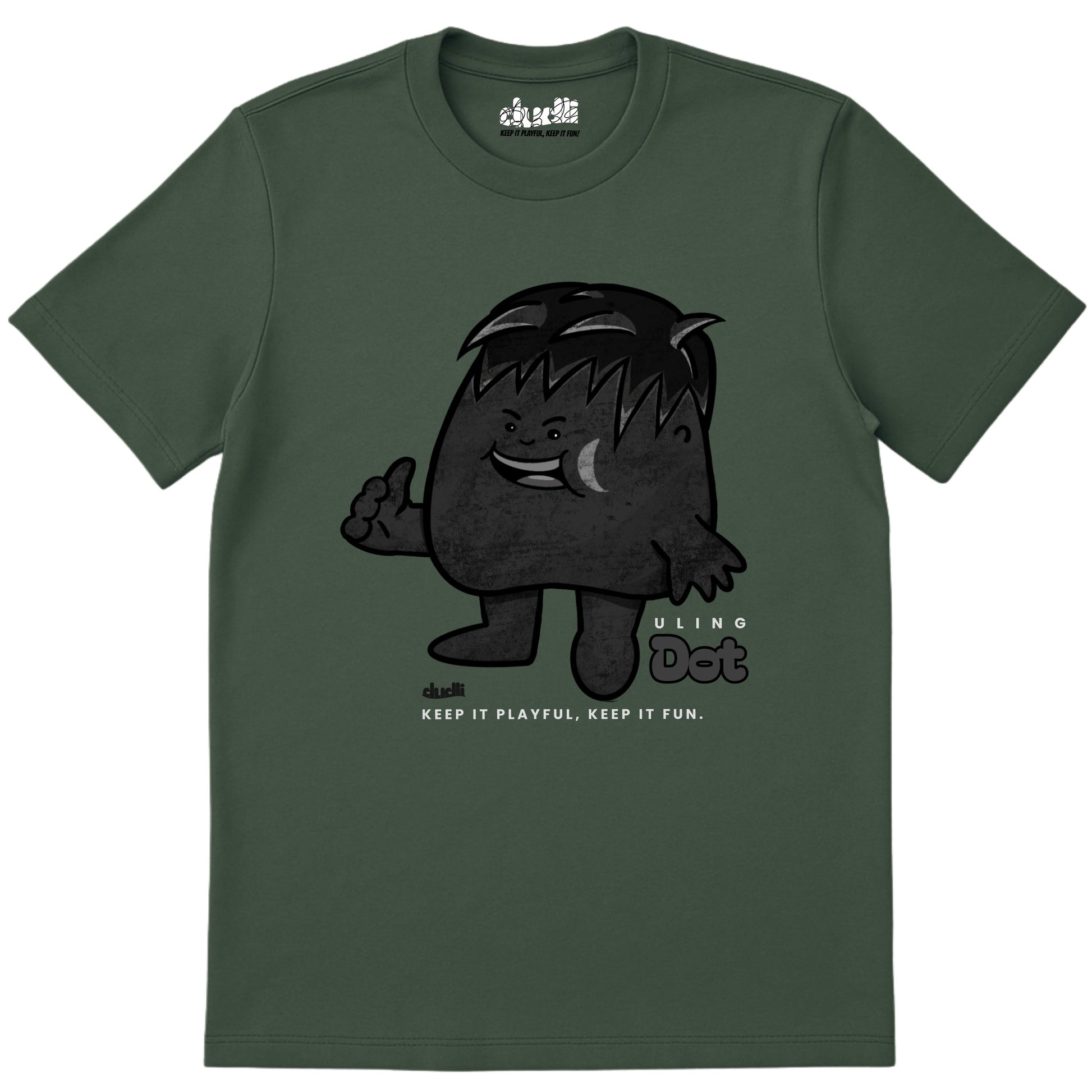 Dudli Playful Graphic Tshirts - Dot Lab Uling Dot - Moss - regular_fit