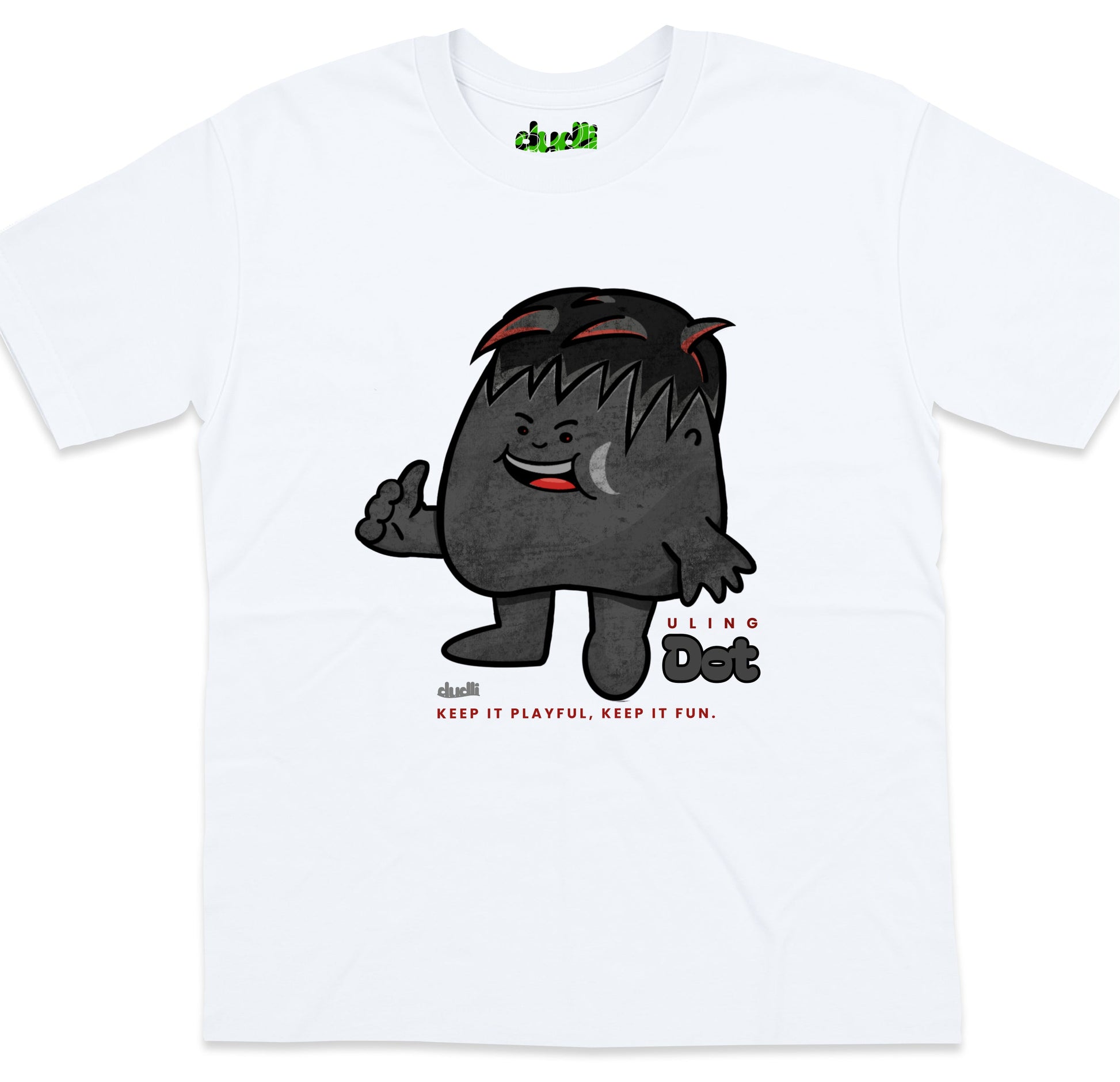 Dudli Playful Graphic Tshirts - Dot Lab Uling Dot - White - oversized_fit