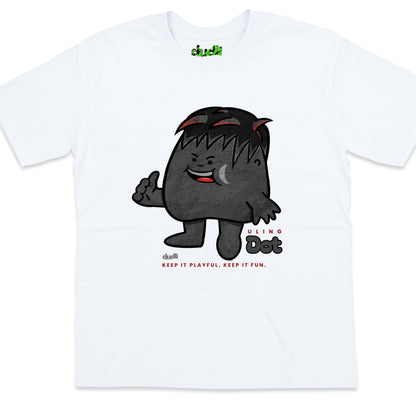 Dudli Playful Graphic Tshirts - Dot Lab Uling Dot - White - oversized_fit